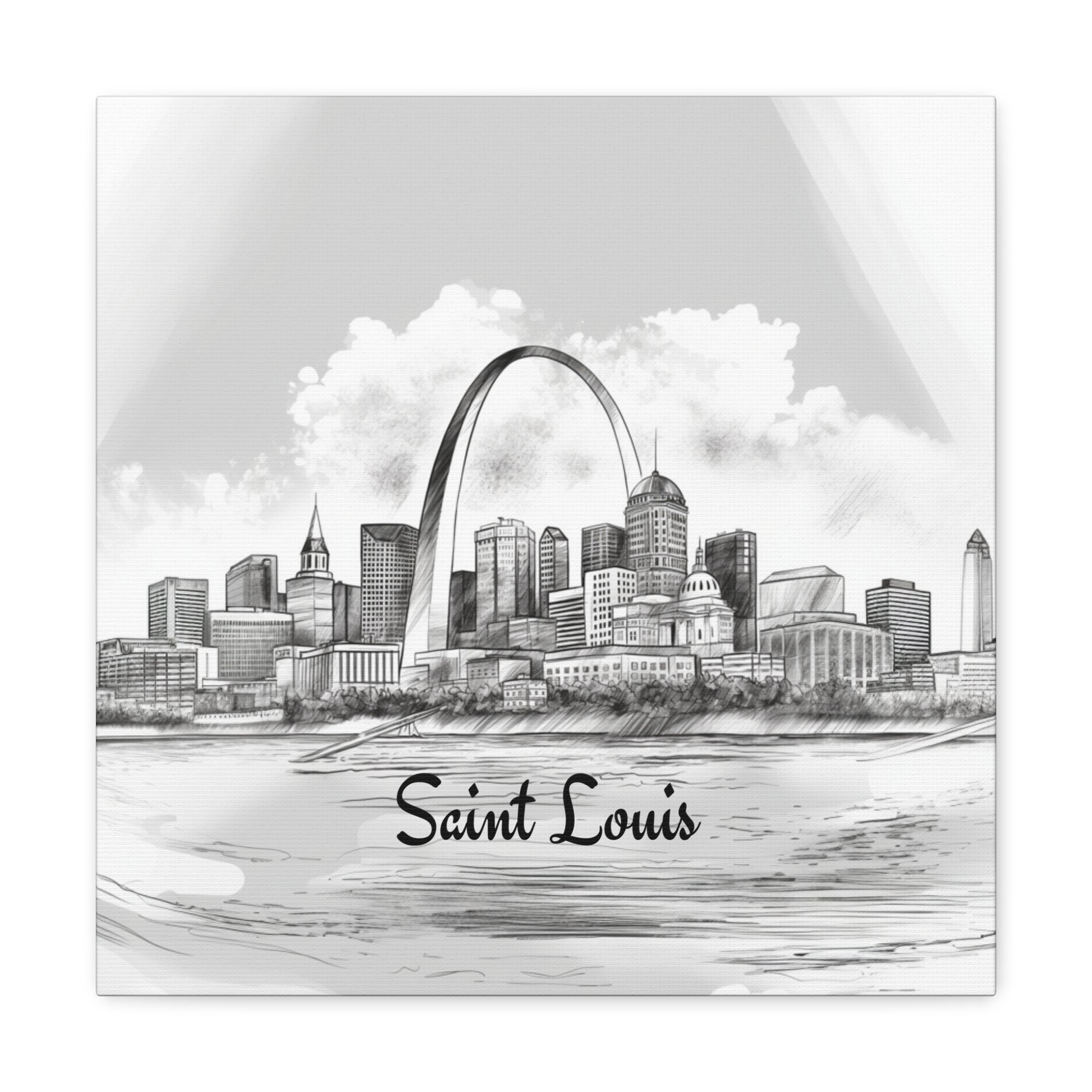 Saint Louis canvas print featuring iconic arch and skyline