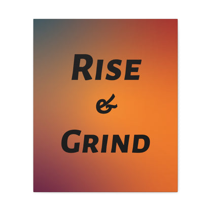 Motivational rise and grind canvas wall art for success