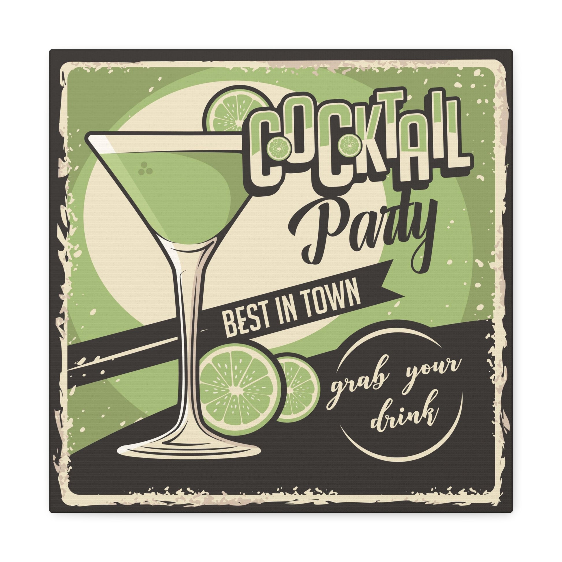 Mid-century modern cocktail-themed wall decor
