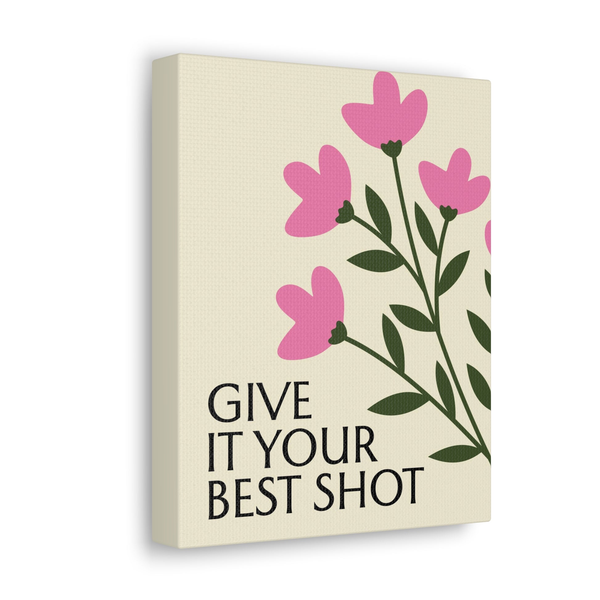 Inspirational floral wall art canvas with soft, uplifting design
