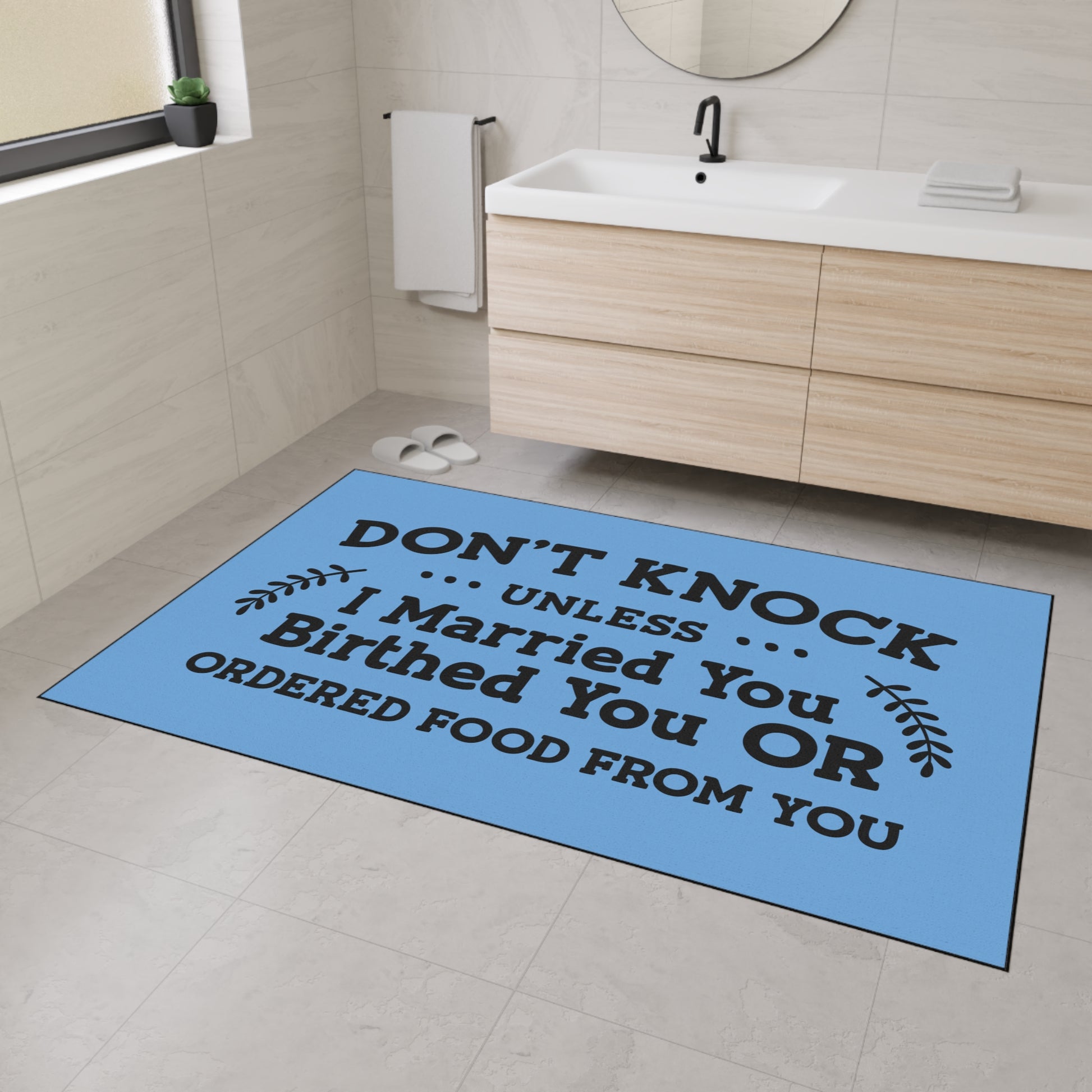 Black trimmed sarcastic doormat
