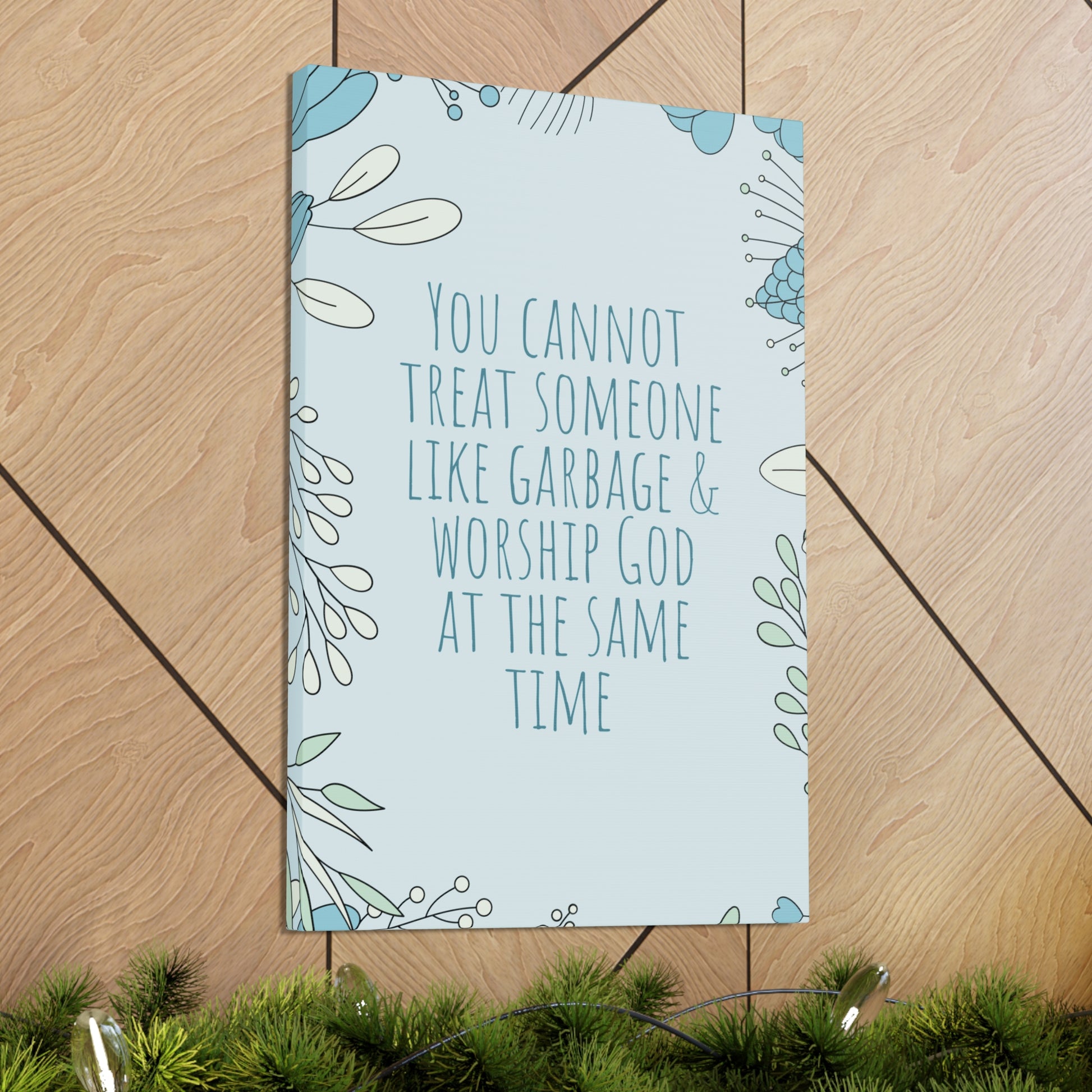 Floral background religious art for wall decor
