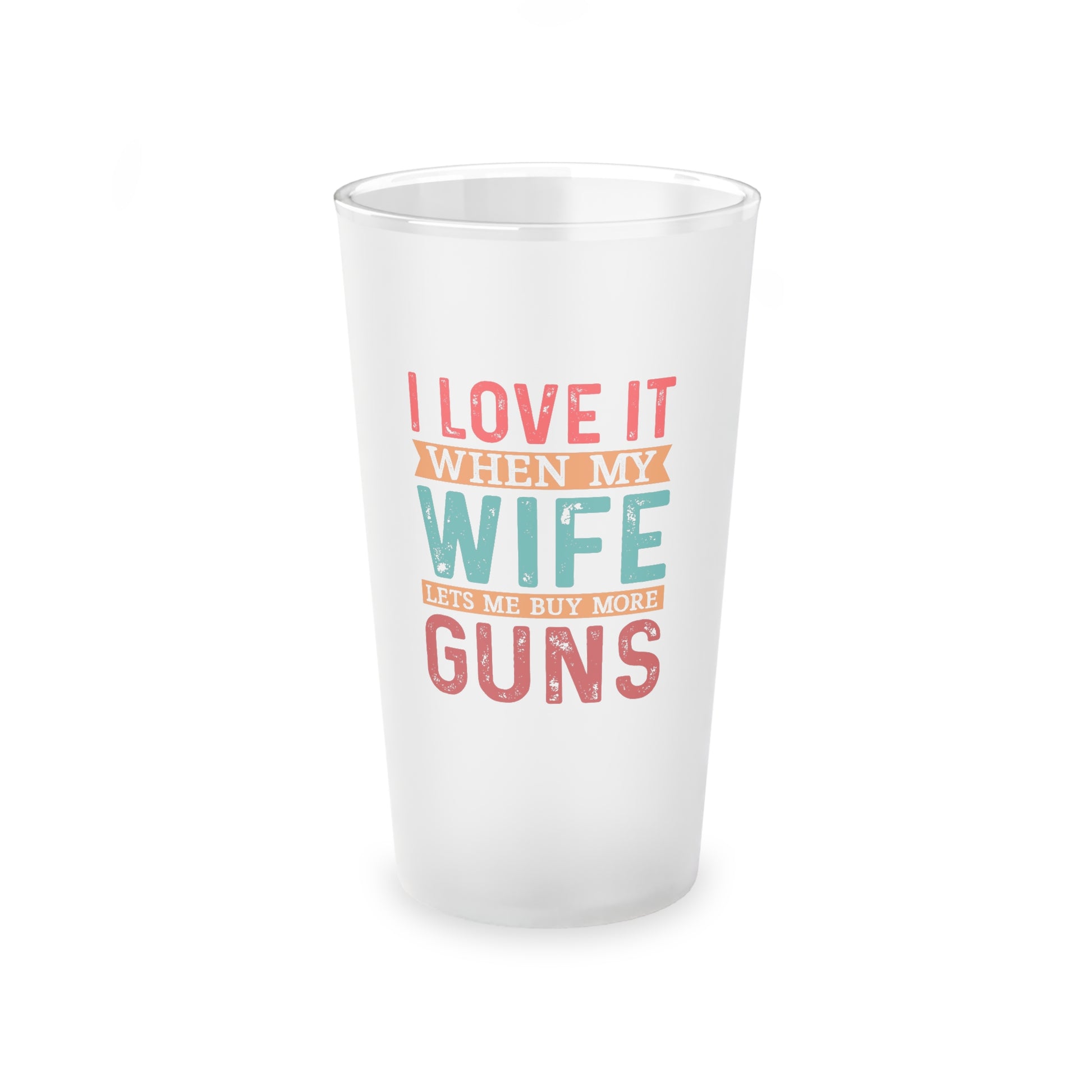 Veteran gift pint glass with Second Amendment message

