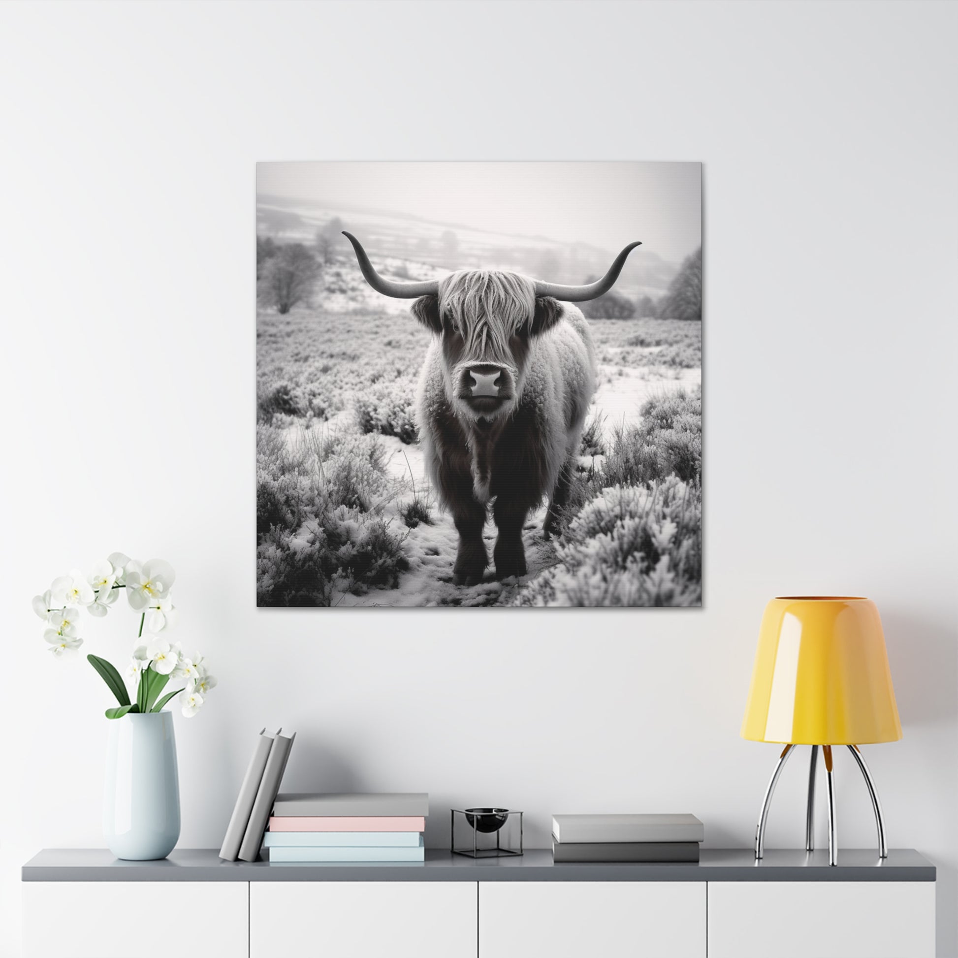 "Black & White Highland Cow" Wall Art - Weave Got Gifts - Unique Gifts You Won’t Find Anywhere Else!