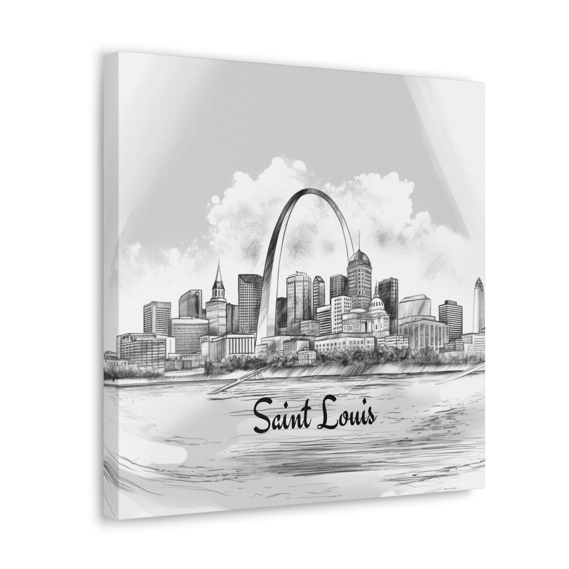 Saint Louis skyline wall art with solid support face
