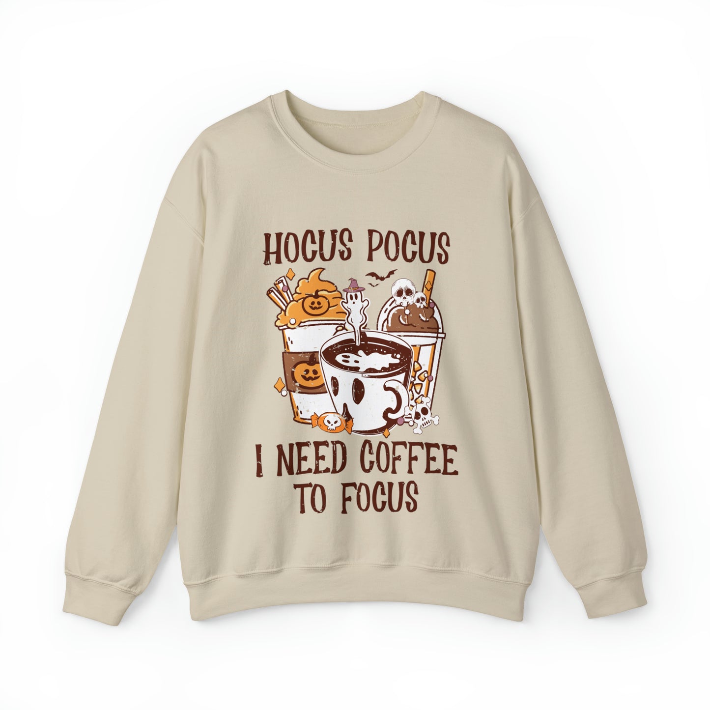 Graphic coffee sweatshirt for fall with Hocus Pocus theme
