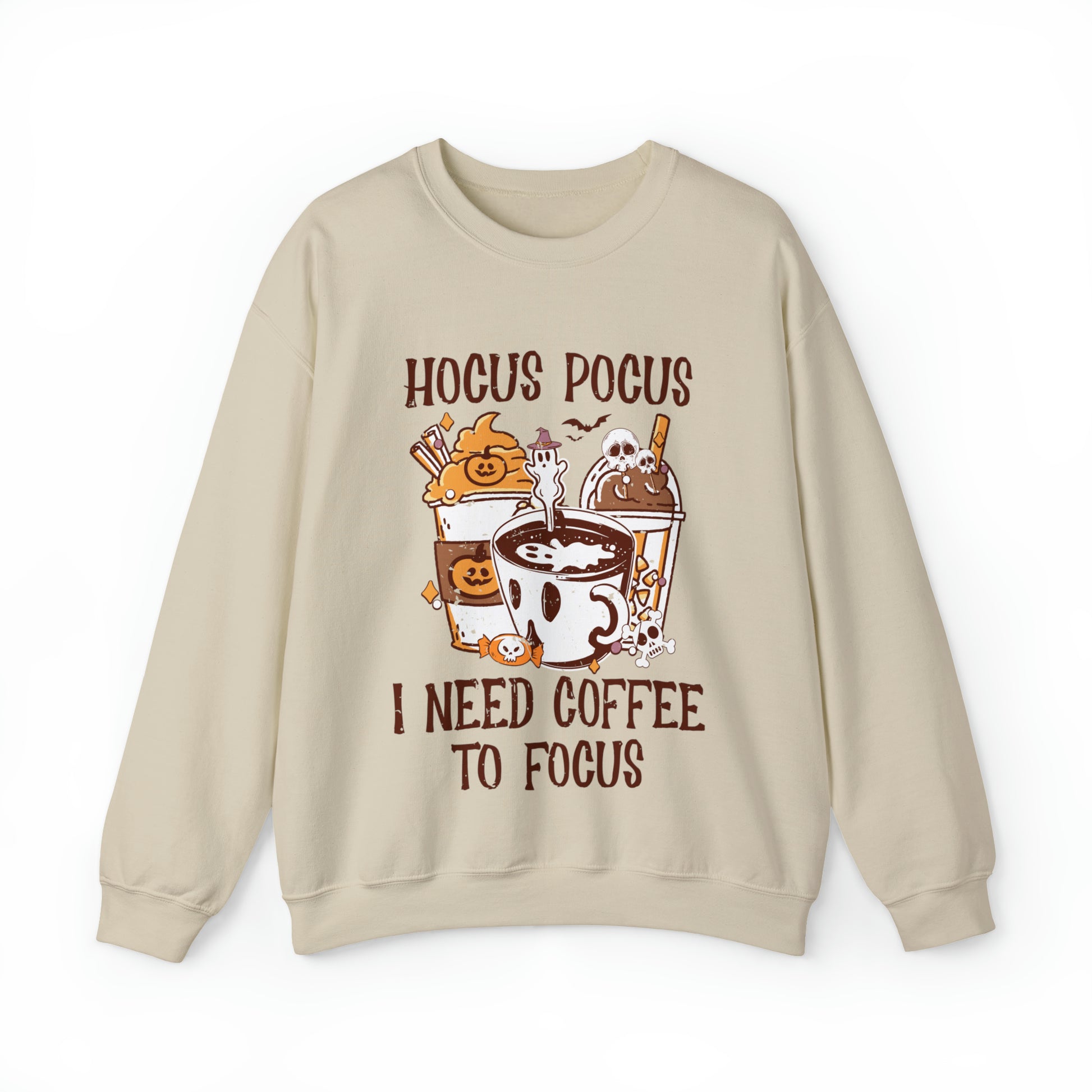 Graphic coffee sweatshirt for fall with Hocus Pocus theme
