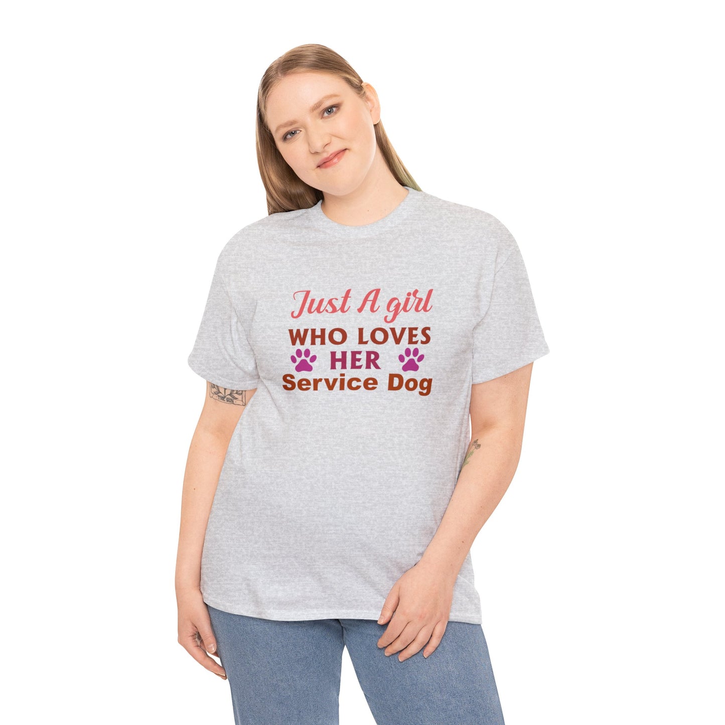 "Just A Girl Who Loves Her Service Dog" Women's T-Shirt - Weave Got Gifts - Unique Gifts You Won’t Find Anywhere Else!