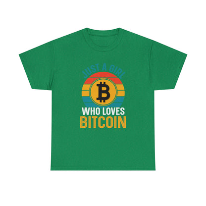 "Just A Girl Who Loves Bitcoin" T-Shirt - Weave Got Gifts - Unique Gifts You Won’t Find Anywhere Else!