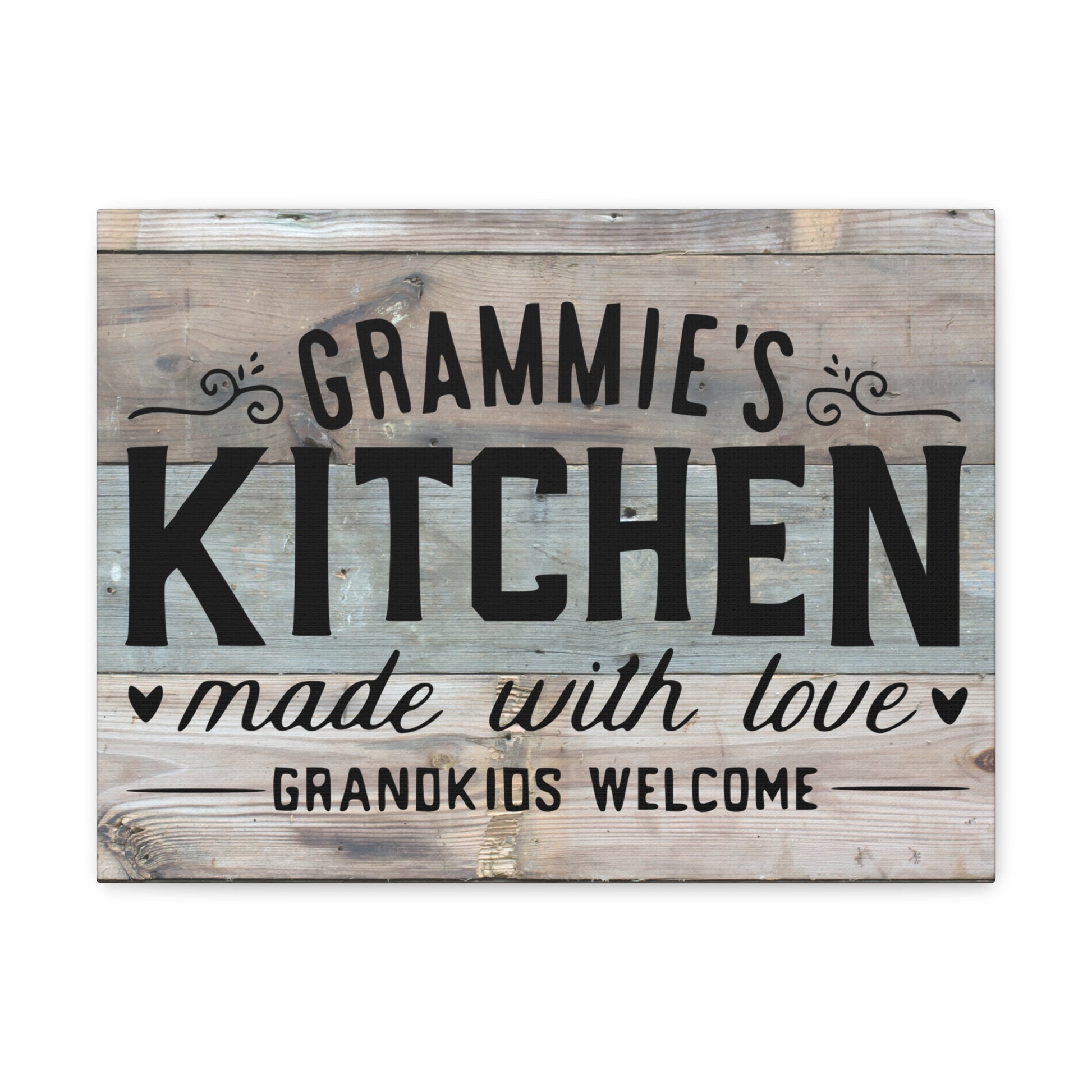 "400gsm cotton kitchen canvas with grandkids welcome message"