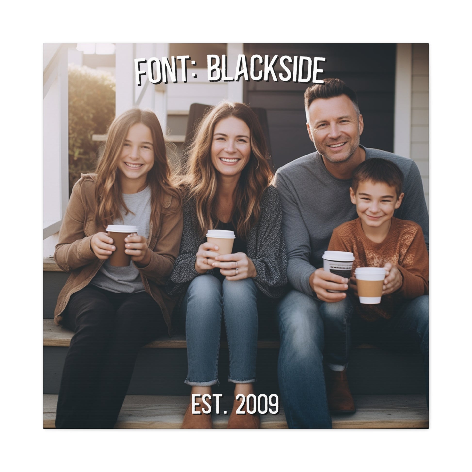 Personalized family canvas with custom photo upload

