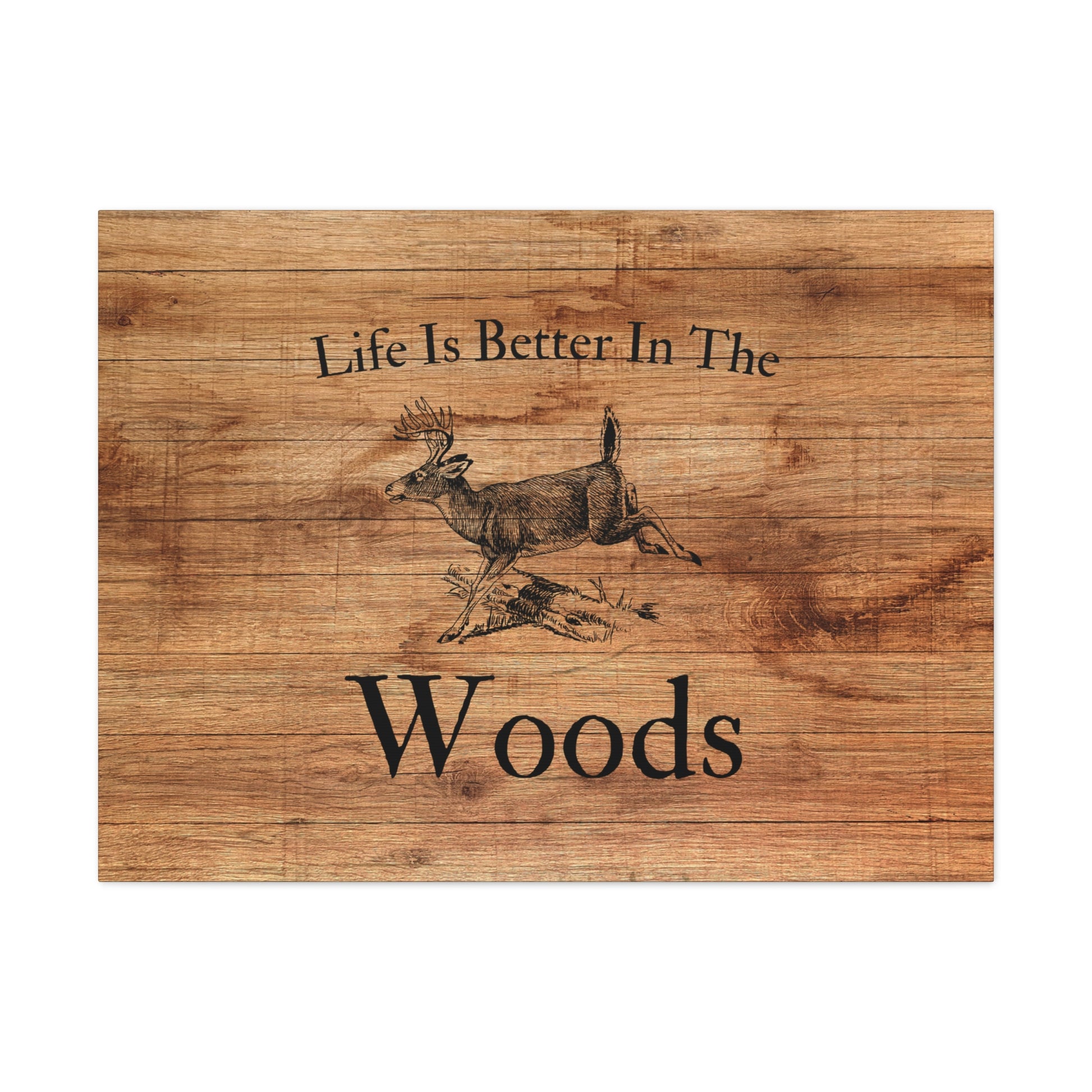 Deer running through the forest wall art on canvas
