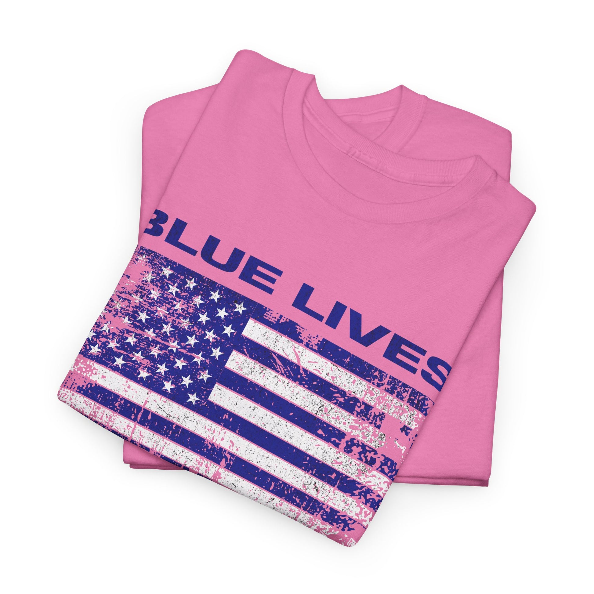 Durable Blue Lives Matter t-shirt with bold patriotic message
