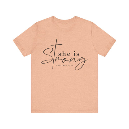 "Christian Scripture Tee for Women with Cross Design"