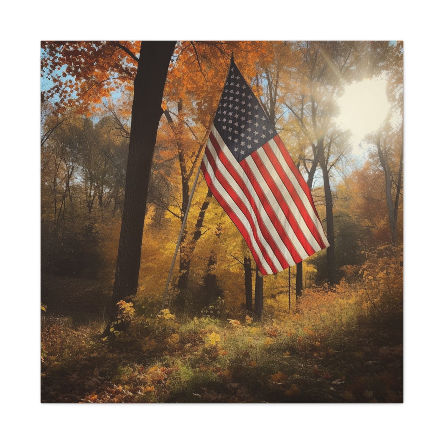 "American Flag In Autumn" Wall Art - Weave Got Gifts - Unique Gifts You Won’t Find Anywhere Else!