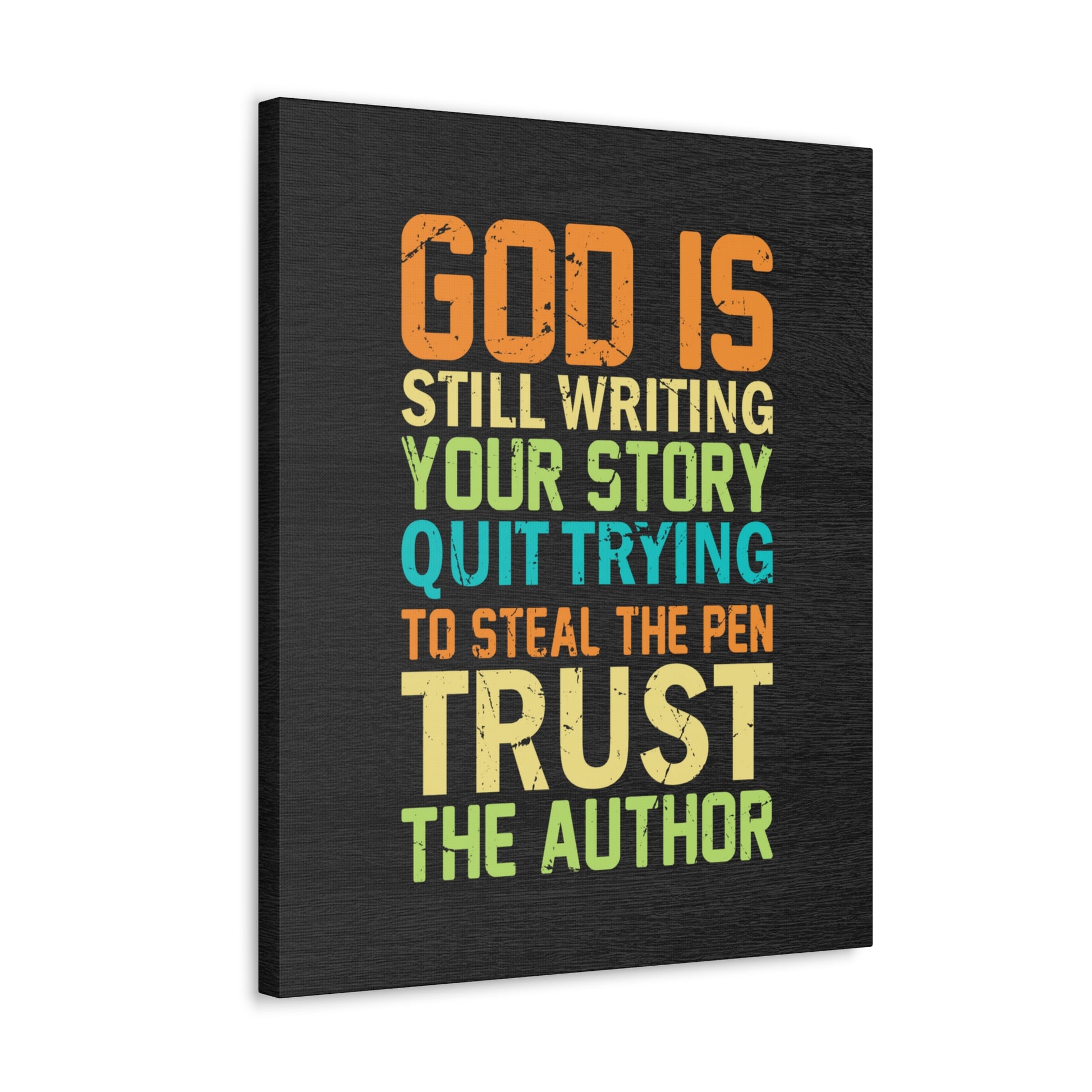 Religious wall art with faith-based message
