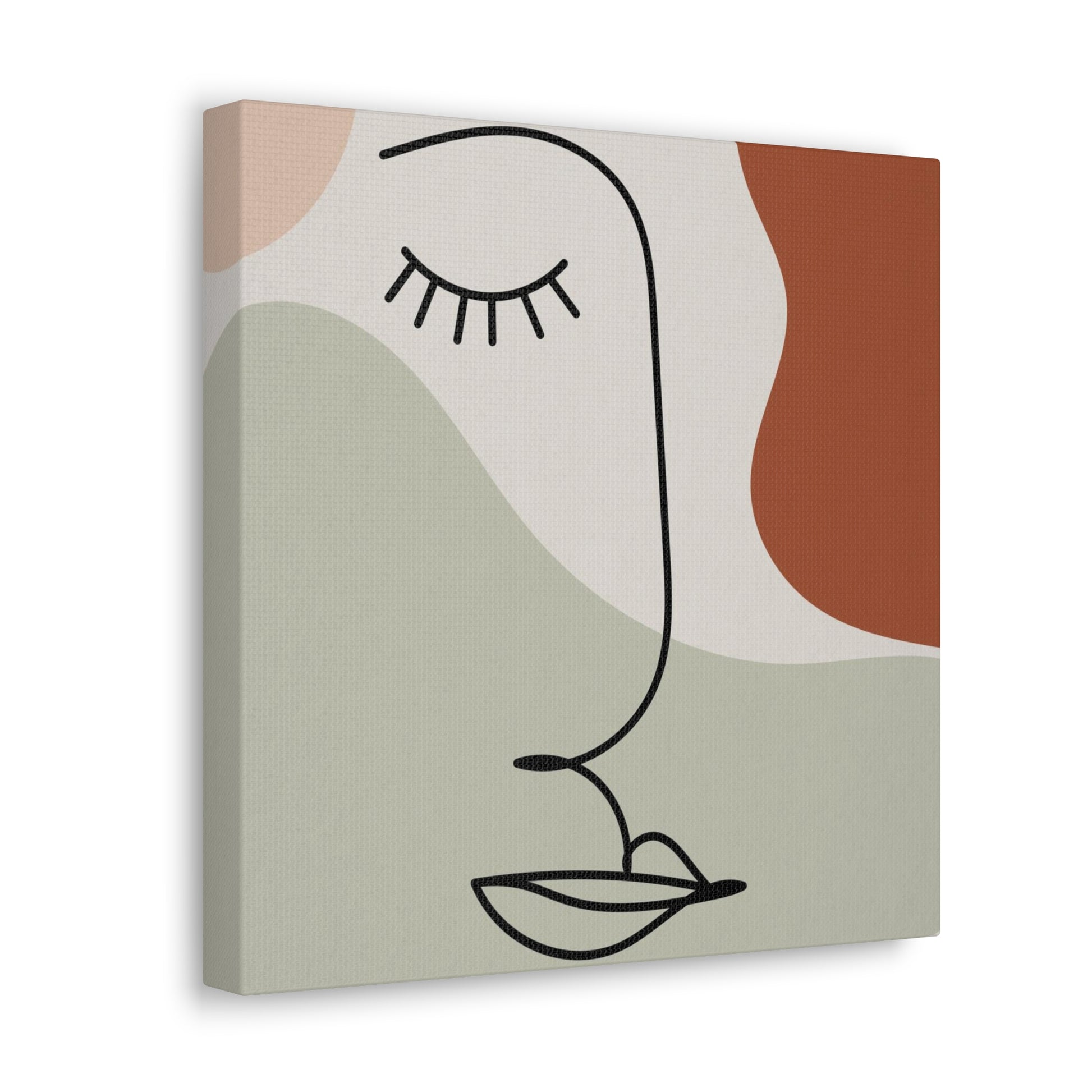 Unique minimalist abstract face wall art

