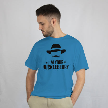 Doc Holliday shirt with black silhouette and huckleberry quote
