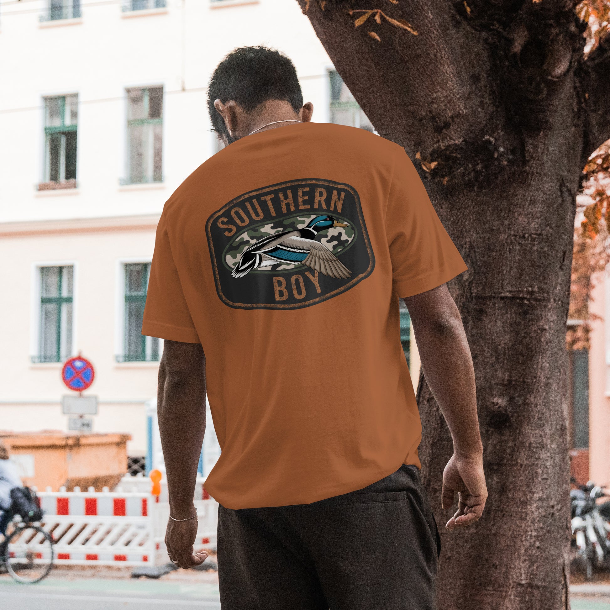 distressed duck hunting graphic t shirt for men