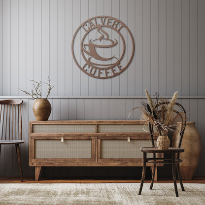 Unique custom café sign for coffee bars and home coffee nooks

