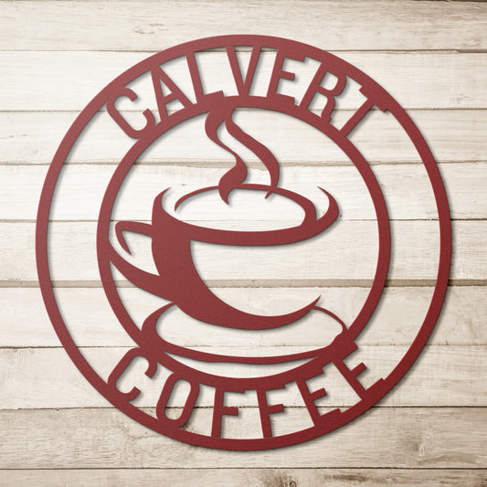 Custom Coffee Bar Sign – Personalized Metal Coffee Sign for Home or Café

