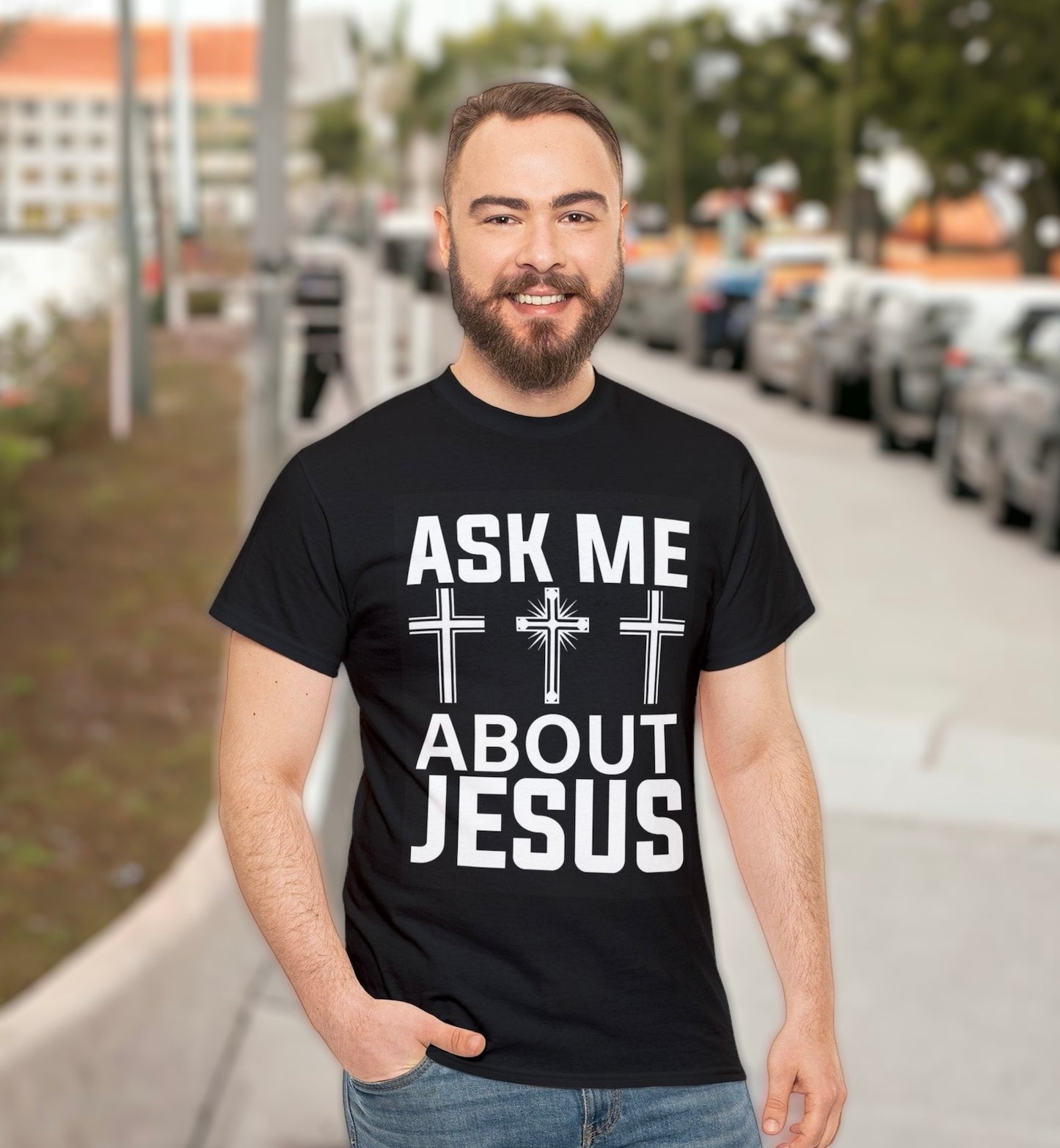 "Ask Me About Jesus" T-Shirt - Weave Got Gifts - Unique Gifts You Won’t Find Anywhere Else!