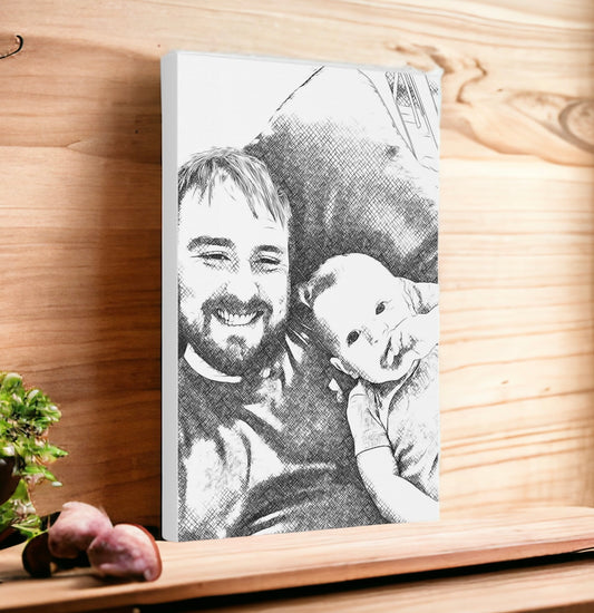 "Daddy & Son Photo" Custom Wall Art - Weave Got Gifts - Unique Gifts You Won’t Find Anywhere Else!