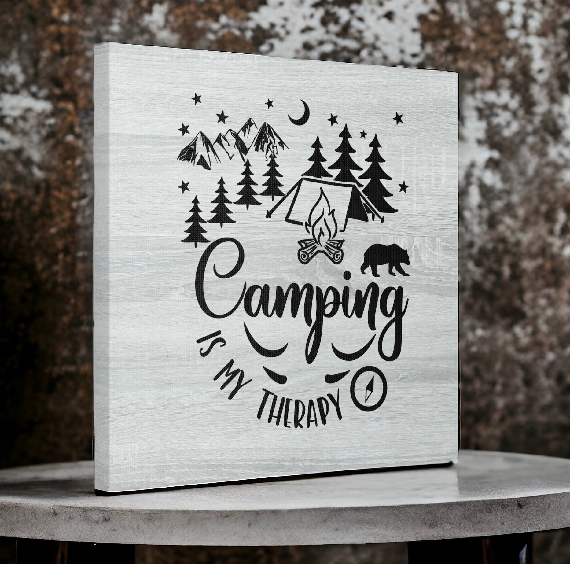 "Camping Is My Therapy" Wall Art - Weave Got Gifts - Unique Gifts You Won’t Find Anywhere Else!