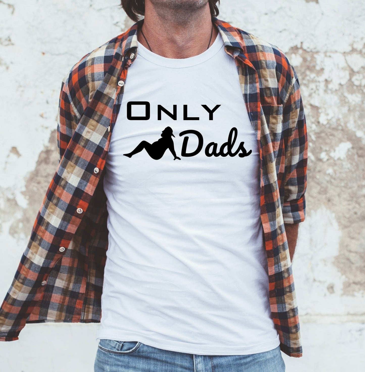 "Only Dads" printed unisex heavy cotton t-shirt for stylish fathers.