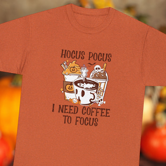 "Hocus Pocus, I Need Coffee To Focus" T-Shirt - Weave Got Gifts - Unique Gifts You Won’t Find Anywhere Else!