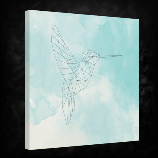 Minimalist Hummingbird Canvas – Elegant Watercolor Wall Art

