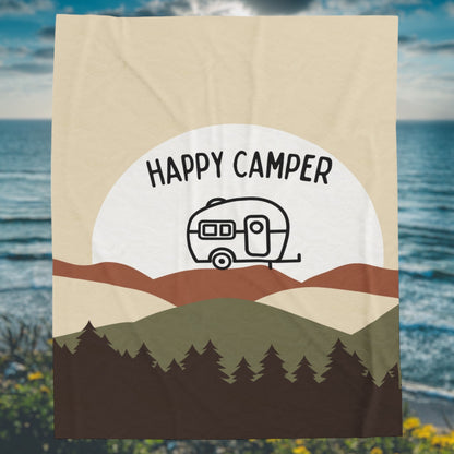 Happy Camper Blanket – Cozy Camping Blanket for Outdoor Lovers

