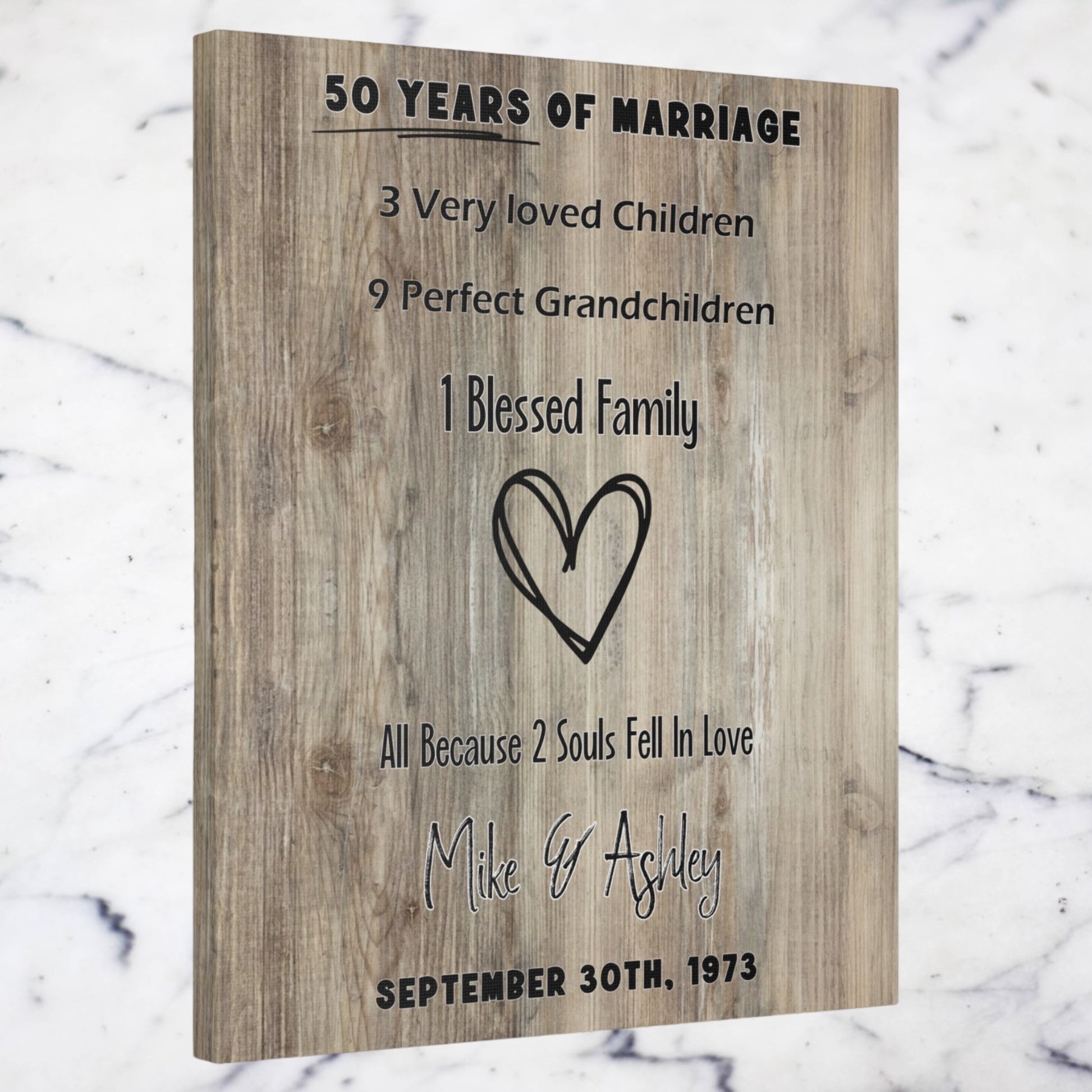 "50 Years Of Marriage" Wall Art - Weave Got Gifts - Unique Gifts You Won’t Find Anywhere Else!