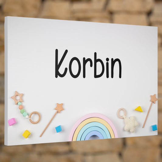 Personalized Name Canvas – Custom Nursery Wall Art for Baby Rooms

