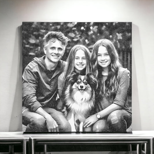"Black & White Family Photo" Custom Wall Art - Weave Got Gifts - Unique Gifts You Won’t Find Anywhere Else!