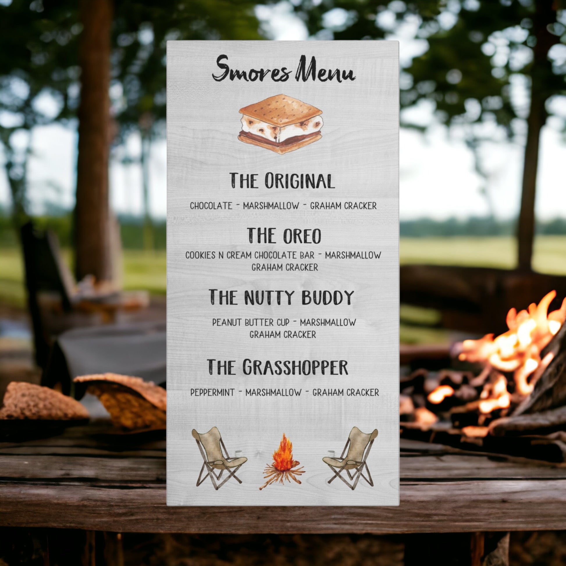 "Smores Camping Menu" Wall Art - Weave Got Gifts - Unique Gifts You Won’t Find Anywhere Else!