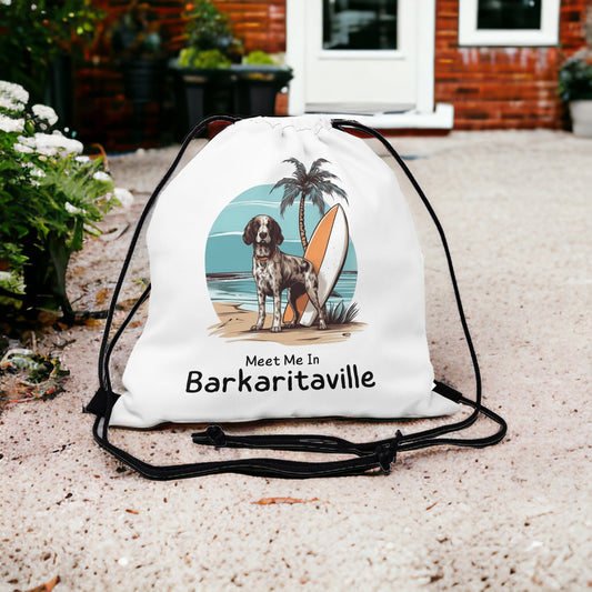 Barkaritaville Gym Bag – Fun Beach & Dog-Themed Drawstring Bag

