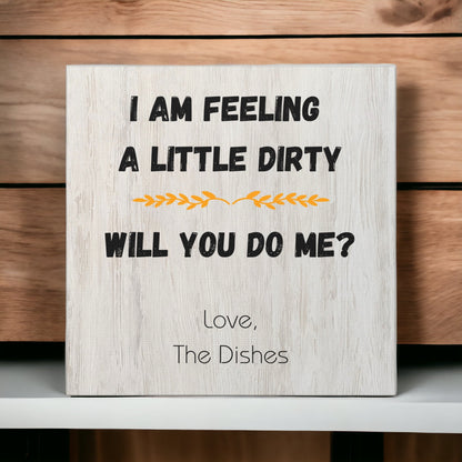 Funny Wall Art for Kitchen – "Will You Do Me?" Dish Humor Canvas

