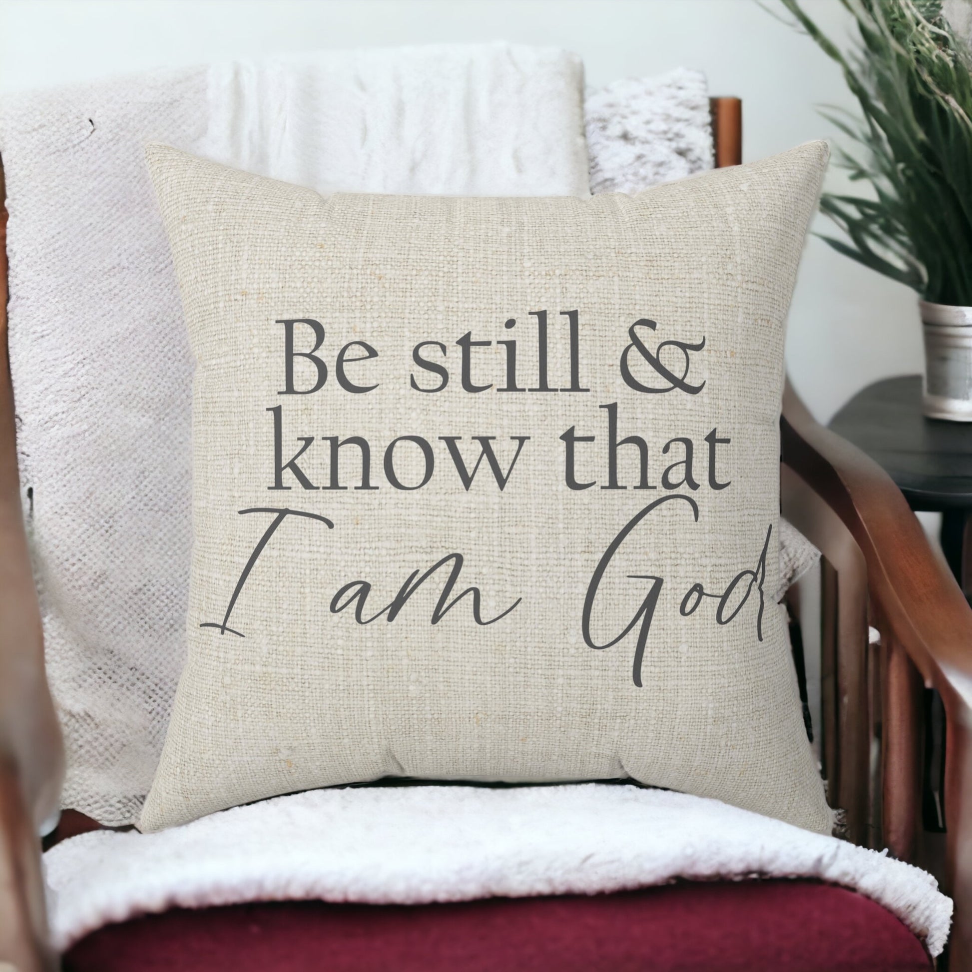Christian living room decor throw pillow
