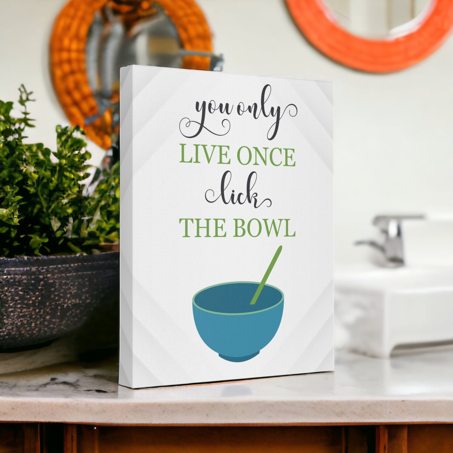 "YOLO, Lick The Bowl" Wall Art - Weave Got Gifts - Unique Gifts You Won’t Find Anywhere Else!