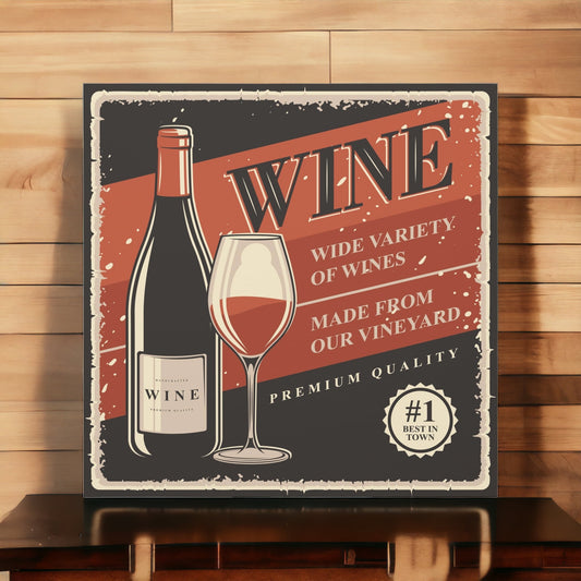 "Premium Quality Wine" Wall Art - Weave Got Gifts - Unique Gifts You Won’t Find Anywhere Else!Vintage wine canvas art showcasing a wide variety of wines.