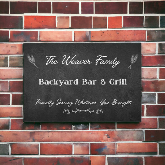 "Backyard Bar & Grill" Custom Wall Art - Weave Got Gifts - Unique Gifts You Won’t Find Anywhere Else!
