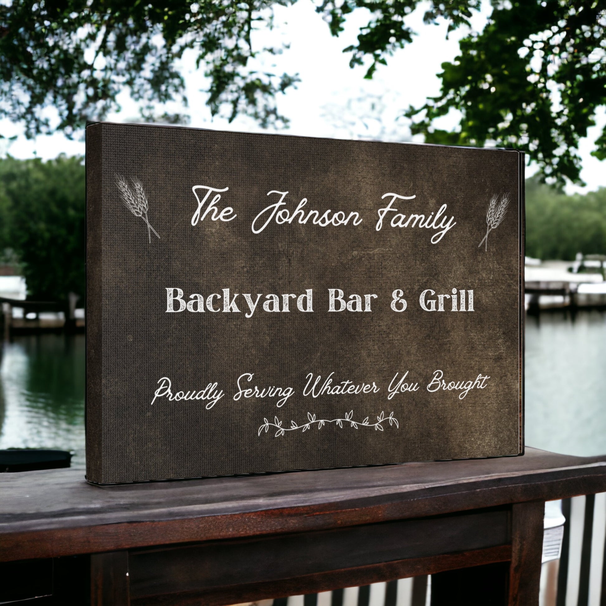 "Family Name Backyard Bar & Grill" Custom Sign - Weave Got Gifts - Unique Gifts You Won’t Find Anywhere Else!