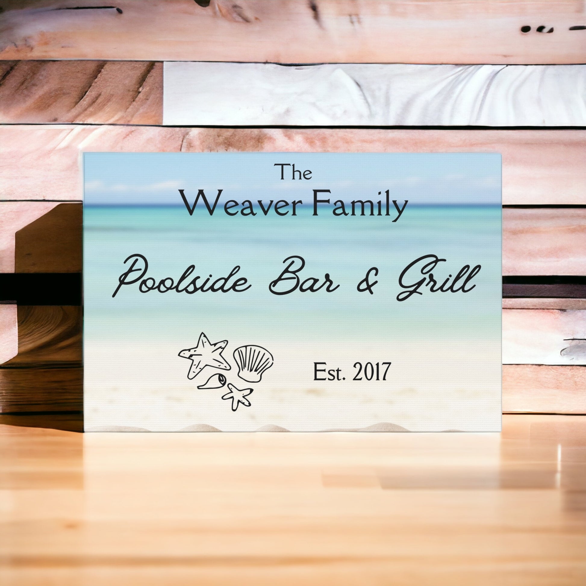 Custom "Family Poolside Bar & Grill" Wall Art - Weave Got Gifts - Unique Gifts You Won’t Find Anywhere Else!