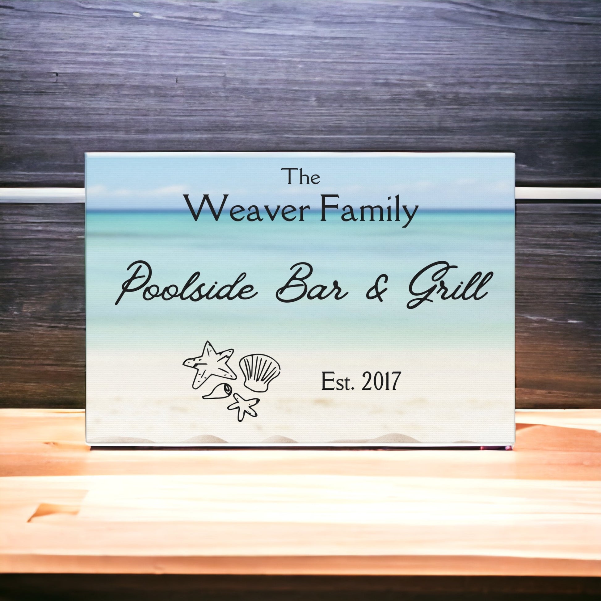 Custom "Family Poolside Bar & Grill" Wall Art - Weave Got Gifts - Unique Gifts You Won’t Find Anywhere Else!