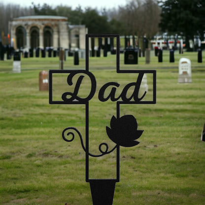 "Dad" Steel Grave Memorial - Weave Got Gifts - Unique Gifts You Won’t Find Anywhere Else!