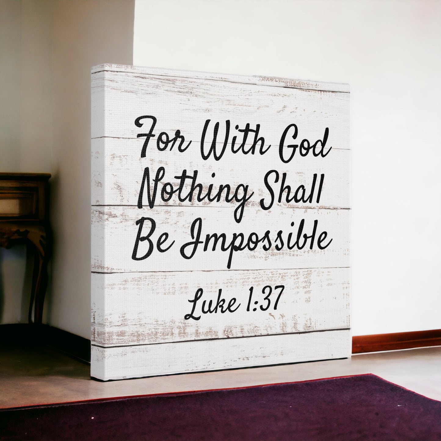 "For With God, Nothing Shall Be Impossible" Wall Art - Weave Got Gifts - Unique Gifts You Won’t Find Anywhere Else!