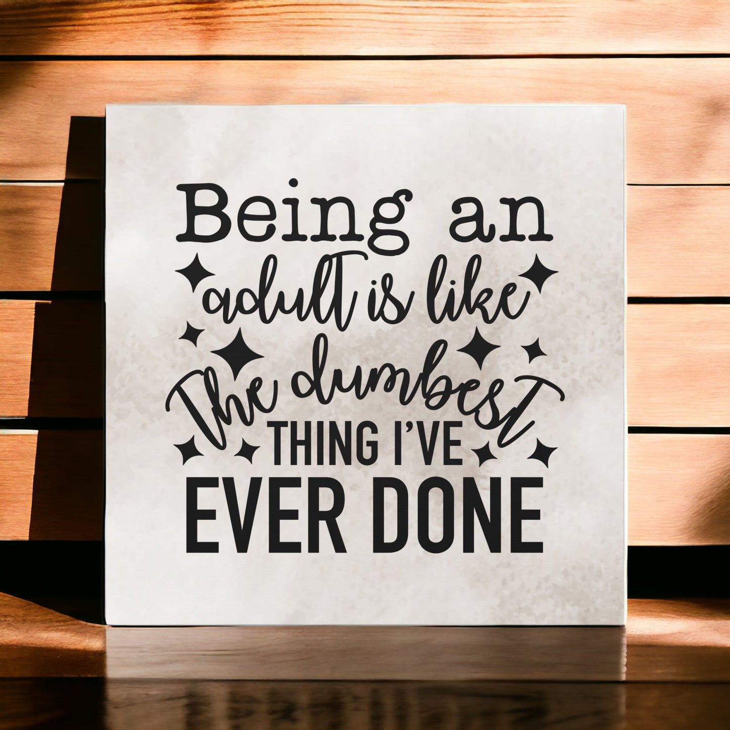Sarcastic Wall Art – Funny Canvas Print About Adulting