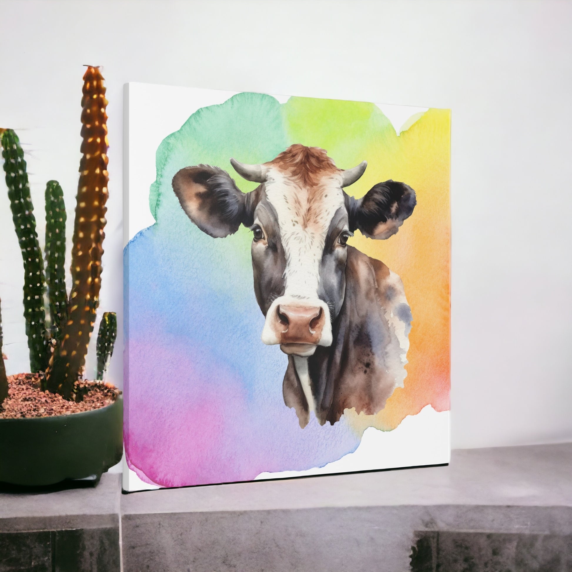 "Vibrant Color Cow" Wall Art - Weave Got Gifts - Unique Gifts You Won’t Find Anywhere Else!