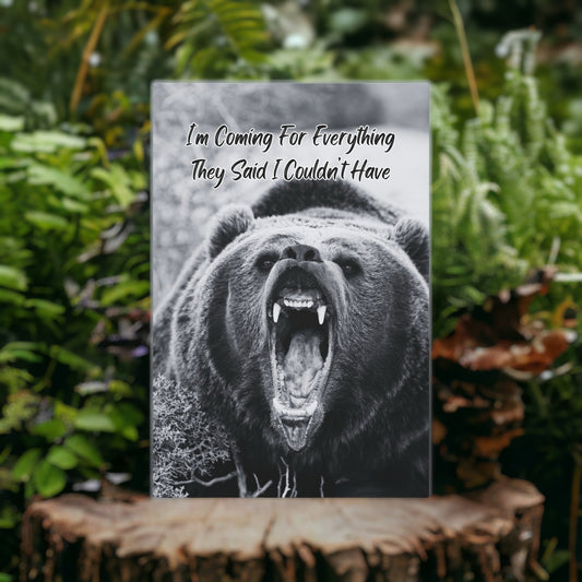 Canvas Motivational Art – Grizzly Bear Entrepreneur Wall Print

